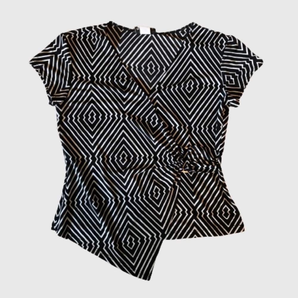 fashion bug asymmetric patterned top